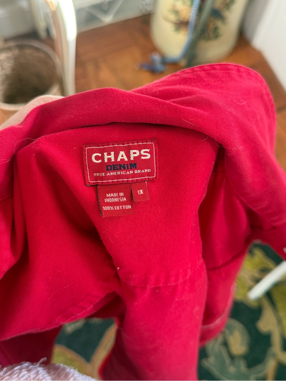 Vintage ChapsDenim Red Cotton Jacket - Picture 2 of 9